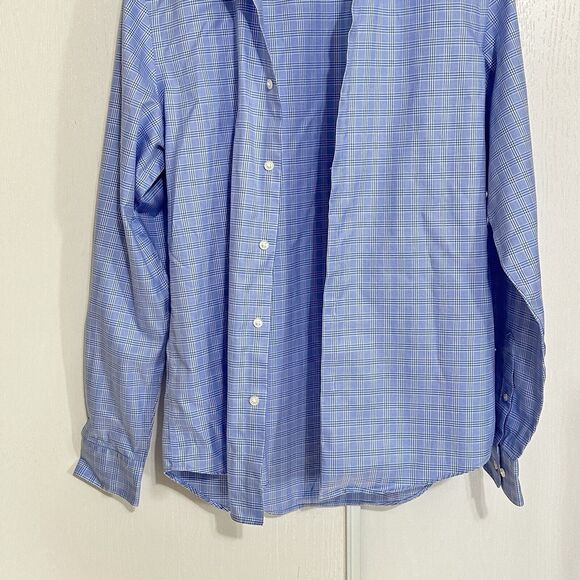 Egara Non-Iron Men’s Blue Shirt Sz 34/35 15.5 Slim Fit Button Down Long Sleeve - Picture 3 of 8
